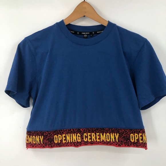 Opening Ceremony S Co-Ord blue red Sweatpants and Crop Top - Picture 2 of 16